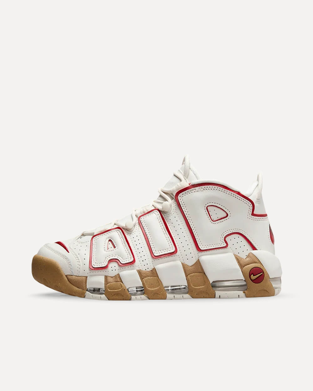 Nike Air More Uptempo Phantom / Gym Red / Gum Light Brown / Clear DV1137-002 sneaker