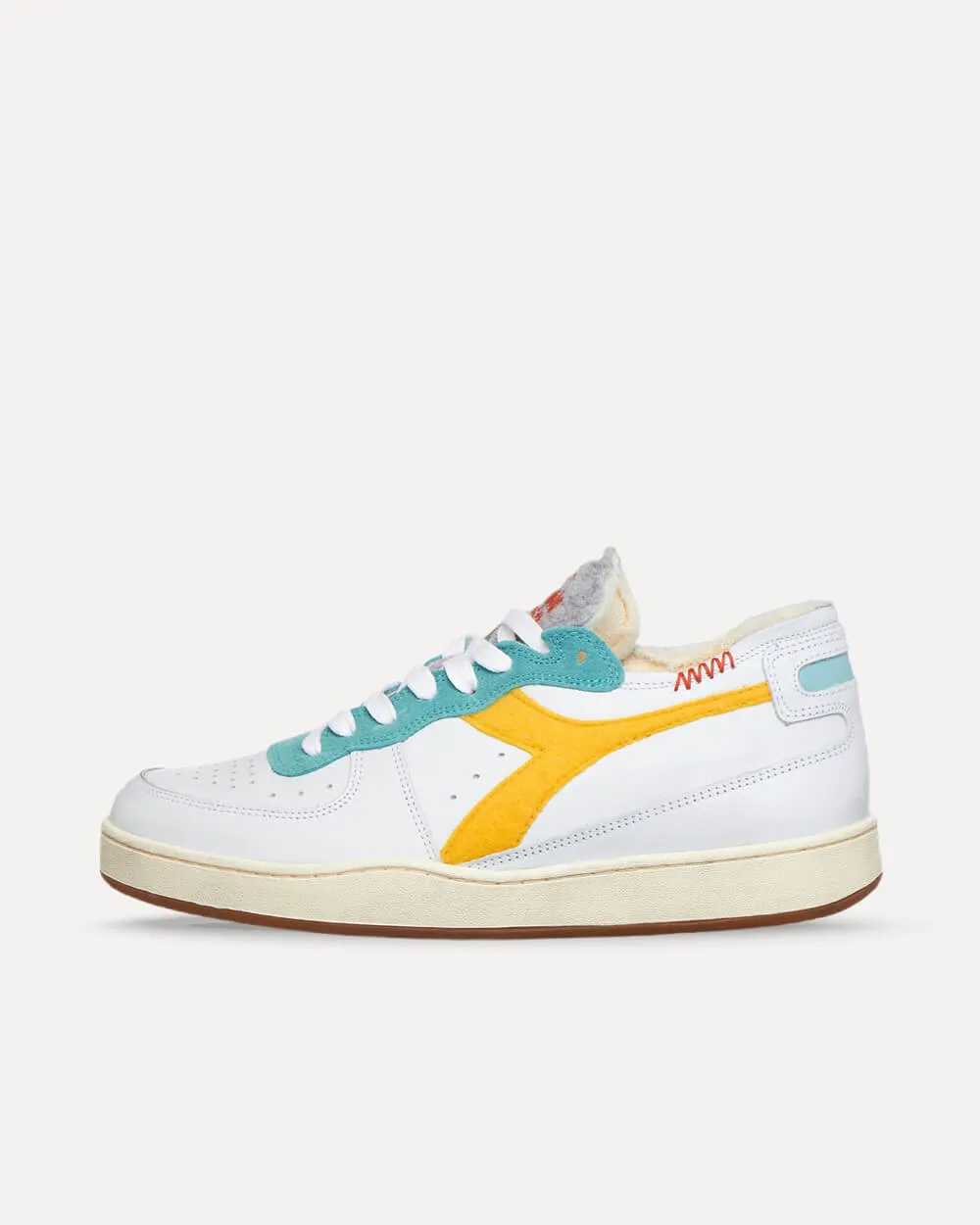 Diadora Mi Basket Row Cut Tennis Bianco / Giallo Tuorlo 201.178541-C9158 sneaker