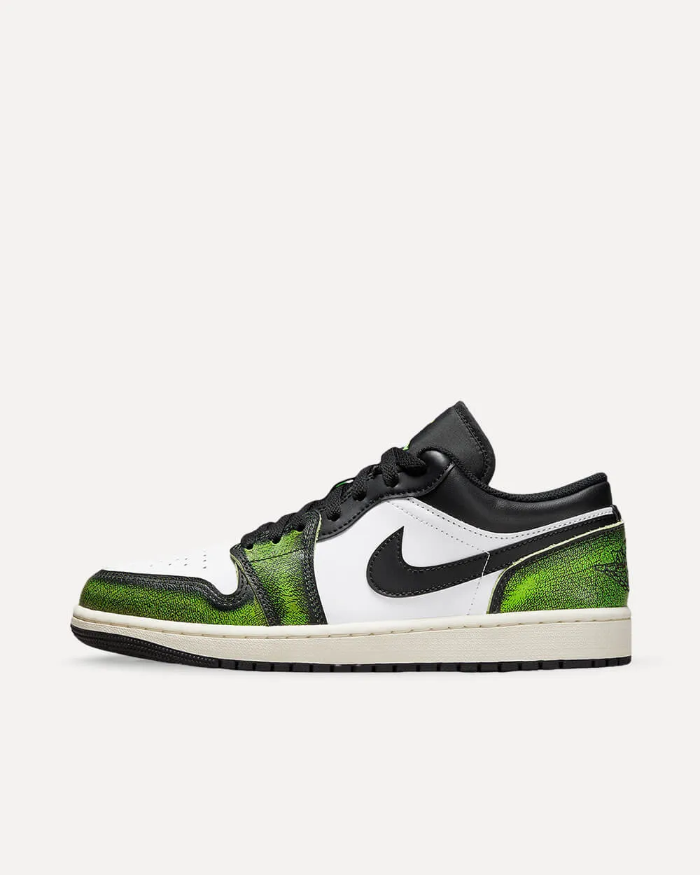 Nike Air Jordan 1 Low SE „Wear Away“ BLACK/ELECTRIC GREEN-WHITE-SAIL DN3705-003 sneaker
