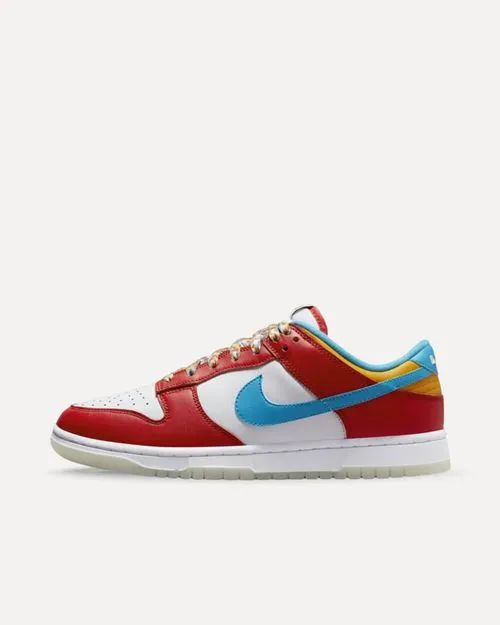 Nike x LeBron James Dunk Low QS „Fruity Pebbles“ Habanero Red / Laser Blue / White DH8009-600 sneaker