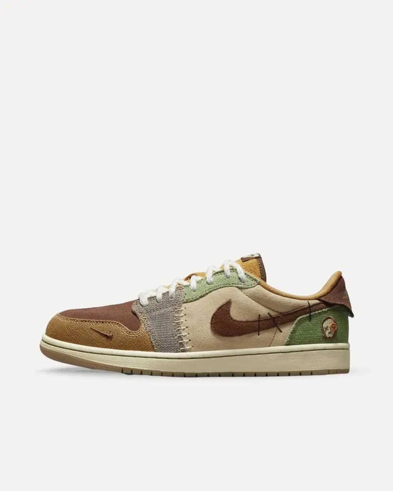 Nike x Zion Williamson Air Jordan 1 Low OG “Voodoo” Flax/Muslin-Fauna Brown-Oil Green-Sesame-Moon Fossil DZ7292-200 sneaker