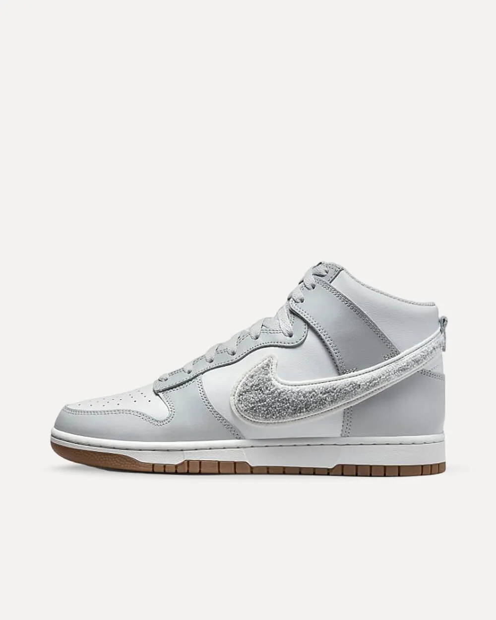 Nike Dunk High Retro „Chenille Swoosh“ Light Smoke Grey / Photon Dust / Light Smoke Grey DR8805-003 sneaker