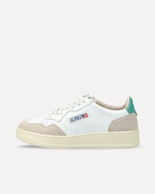 Autry Medalist LEAT/SUEDE WHT/ MALACHITE AULWLS59 sneaker