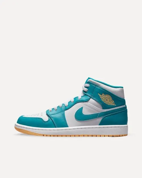 Nike Air Jordan 1 Mid Aquatone / Celestial Gold / White DQ8426-400 sneaker