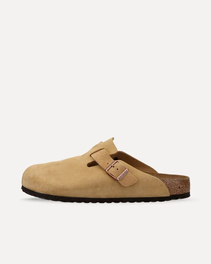Birkenstock Boston Suede Leather Latte Cream 1026181 sneaker