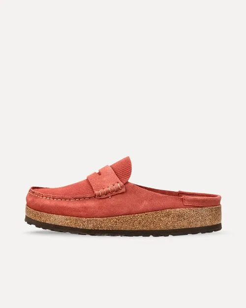 Birkenstock Naples Suede Leather Corduroy Corduroy Sienna Red 1025492 sneaker