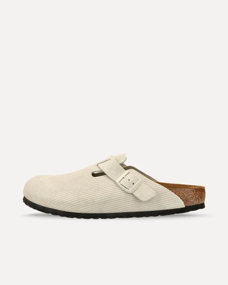 Birkenstock Boston Suede Embossed Corduroy Corduroy Antique White 1025270 sneaker