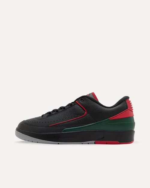 Nike Air Jordan 2 Low „Christmas“ Black/Fire Red-Fir-Cement Grey DV9956-006 sneaker
