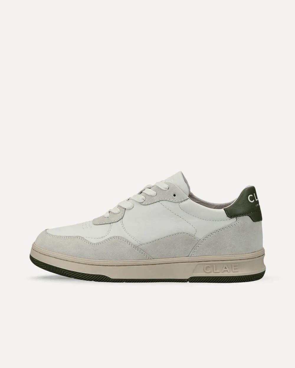 CLAE Elford WHITE LEATHER OLIVE CL23CEF01 sneaker