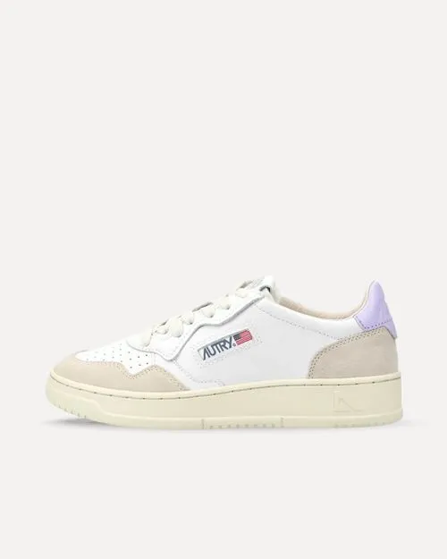 Autry Medalist Low W LEAT/SUEDE WHT/PSLILAC AULWLS68 sneaker
