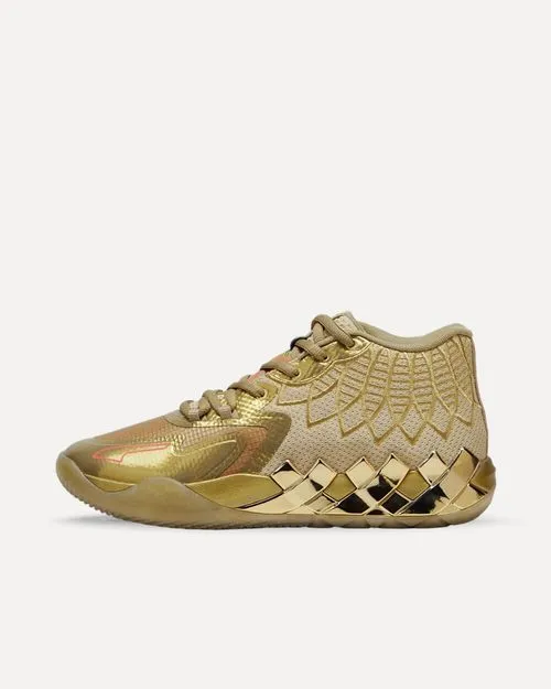 Puma LaMelo Ball MB.01 Jr. „Golden Child“ METALLIC GOLD/FIERY CORAL 379297-01 sneaker