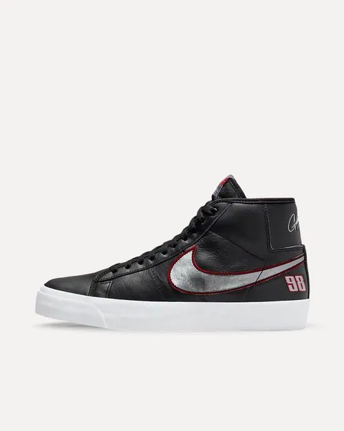Nike SB Zoom Blazer Mid Pro GT black-metallic silver-university red FN4182-001 sneaker