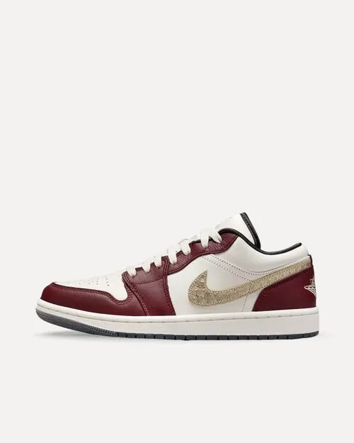 Nike Air Jordan 1 Low „Year of the Dragon“ SAIL/METALLIC GOLD GRAIN-DARK TEAM RED-DARK SMOKE GREY FJ5735-100 sneaker