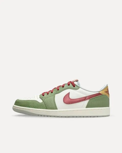 Nike Air Jordan 1 Low OG „Year Of The Dragon“ Sail/Cedar-Oil Green-Light Pumice-Dark Team Red FN3727-100 sneaker
