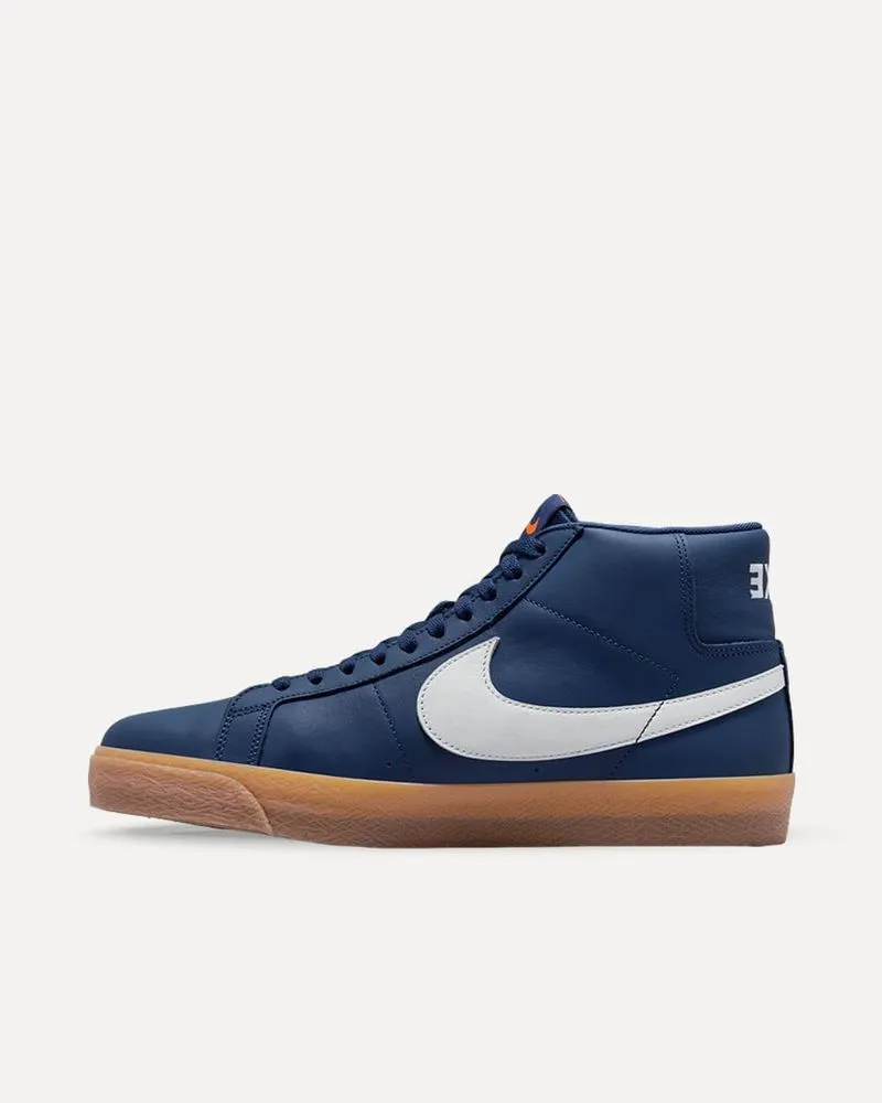 Nike SB Zoom Blazer Mid Navy / White - Navy - Gum Light Brown FJ1680-400 sneaker
