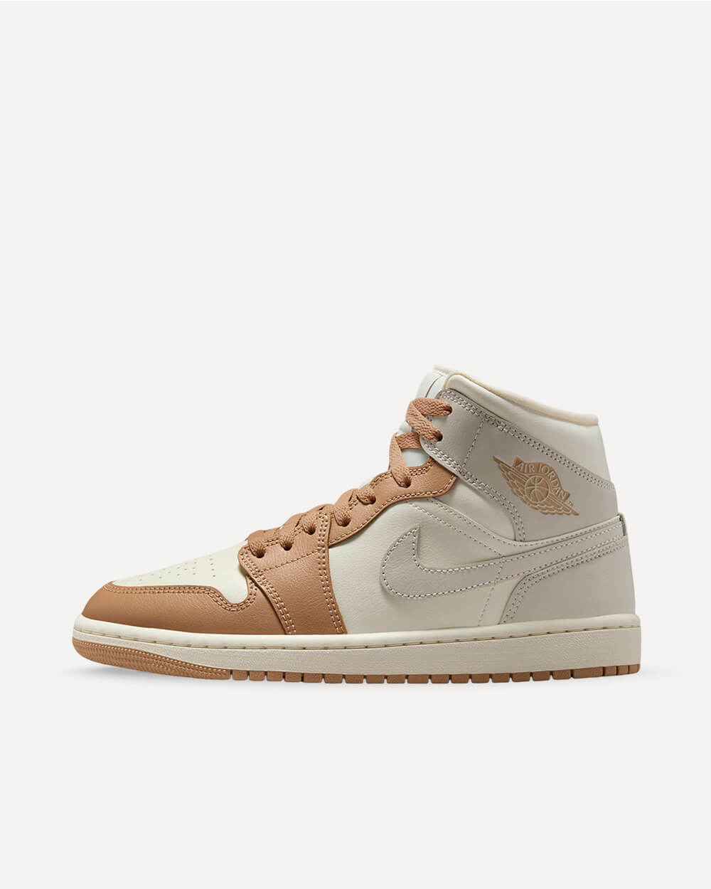 Nike Air Jordan 1 Mid „Tan Toe“ White/Tan-Grey BQ6472-118 sneaker