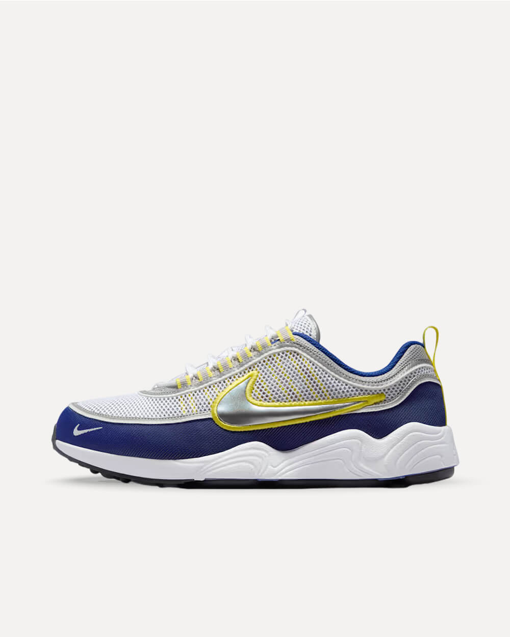 Nike Air Zoom Spiridon SP White/Metallic Silver/Deep Royal Blue/White/Yellow Strike HF9117-101 sneaker