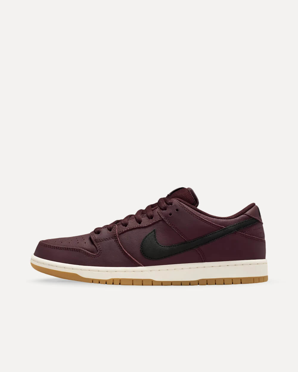 Nike SB Dunk Low Burgundy Crush/Black-Mystic Dates-Sail-Gum Light Brown-Safety Orange IO2304-600 sneaker