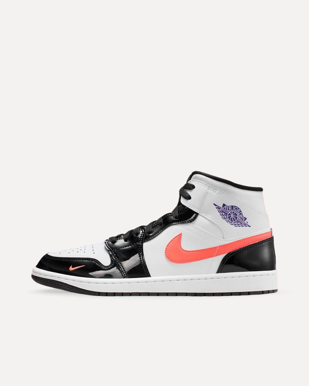 Nike Air Jordan 1 Mid Black/White-Court Purple-Bright Mango IQ9387-010 sneaker