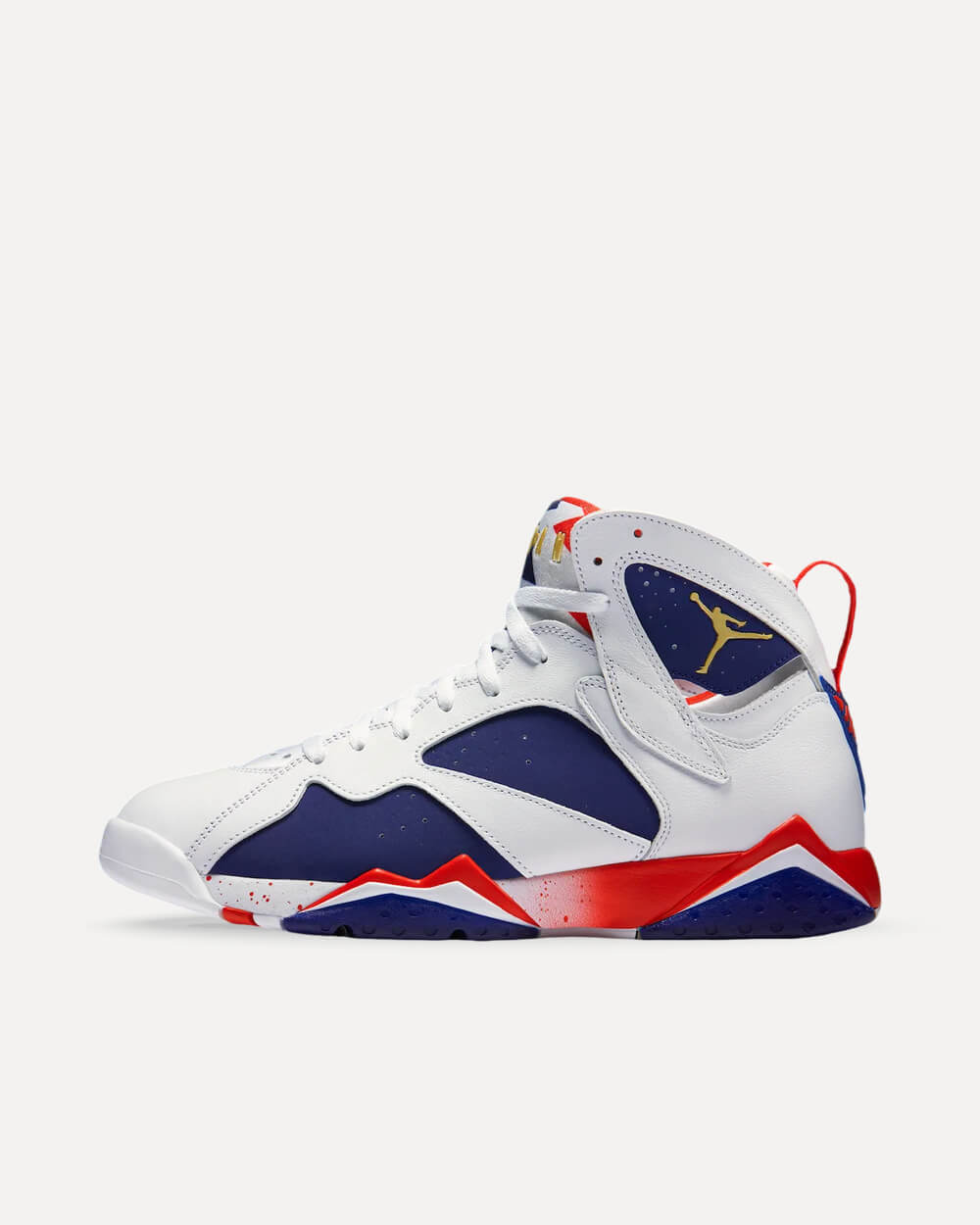 Nike Air Jordan 7  White/Metallic Gold Coin-Deep Royal Blue-Fire Red-Lite Iron Ore 304775-123 sneaker