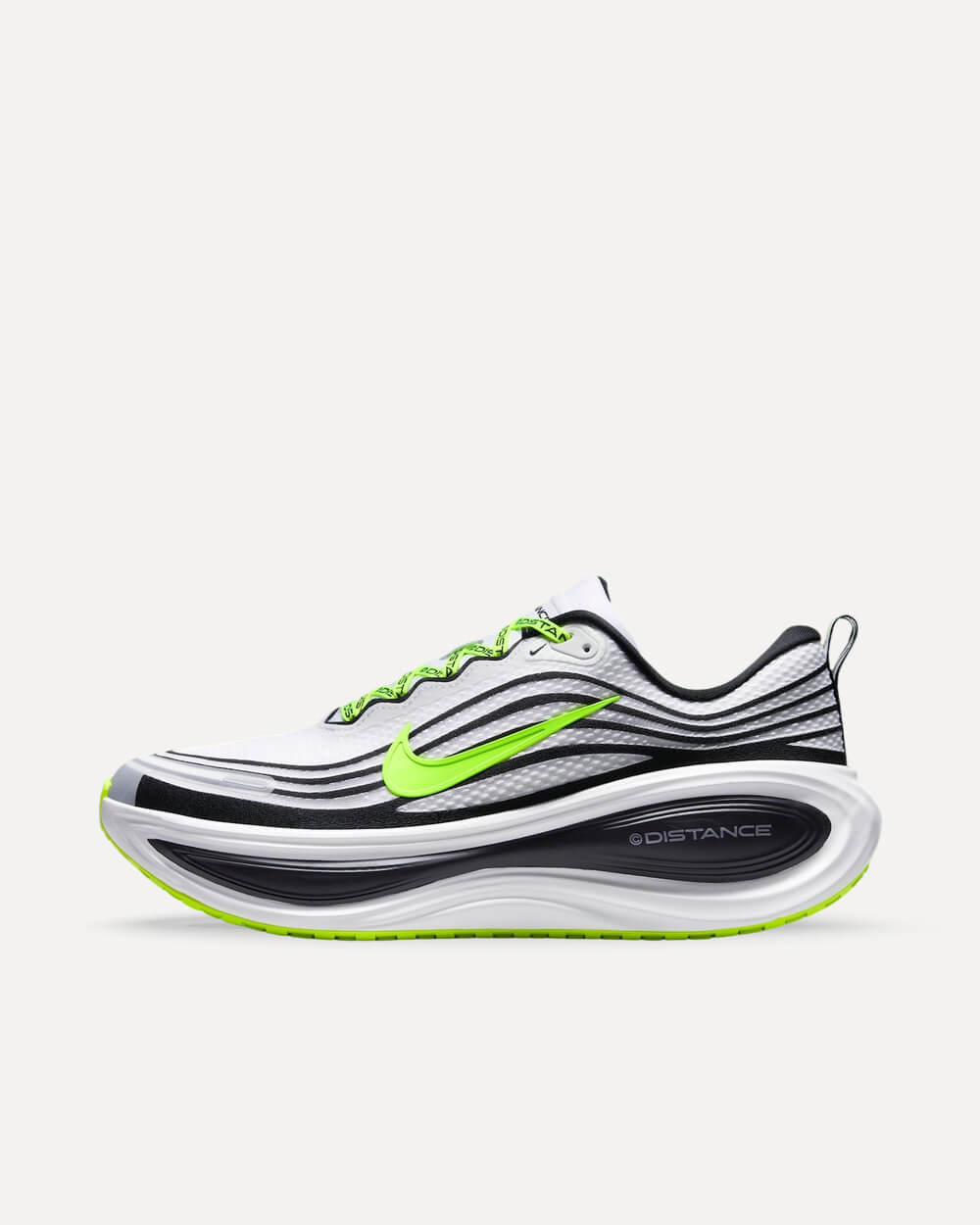 Nike x Distance Vomero Plus White/Black-Volt-Metallic Silver IQ7318-100 sneaker